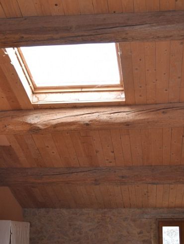 wooden ceiling at Tournissan, 2009